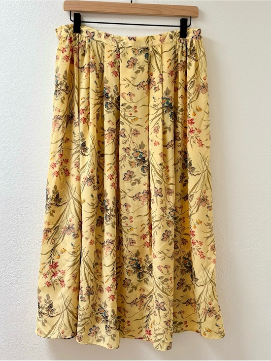 Leslie Fay Dresses & Skirts - Vintage Prairie Cottagecore Yellow Floral Midi Skirt